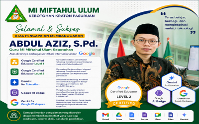 Guru MI Miftahul Ulum Kebotohan Raih Berbagai Sertifikasi Internasional Google di Bidang Pendidikan dan Teknologi Digital